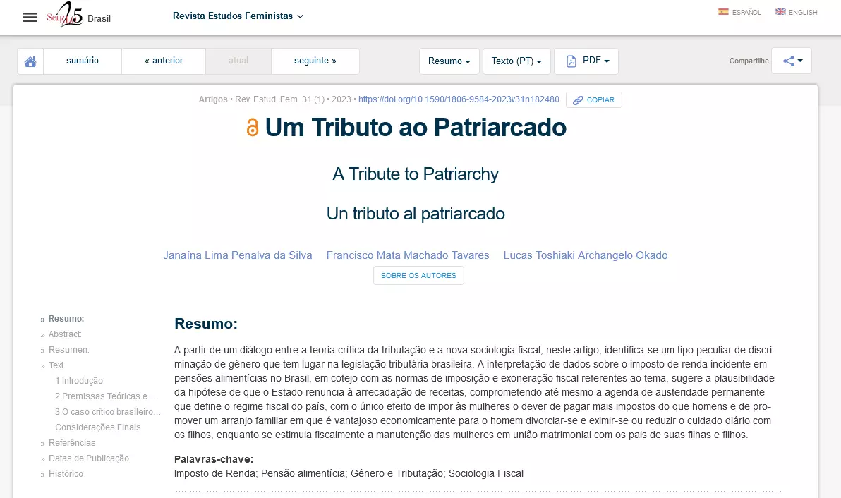 Um tributo ao Patriarcado Um tributo ao Patriarcado